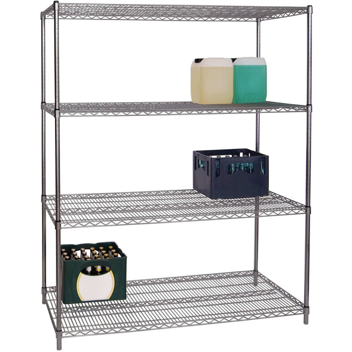 Commercial Stainless Steel Wire Shelving Unit 4 Tier 1200kg Width 1500mm Depth 600mm | Ss15060180 A4