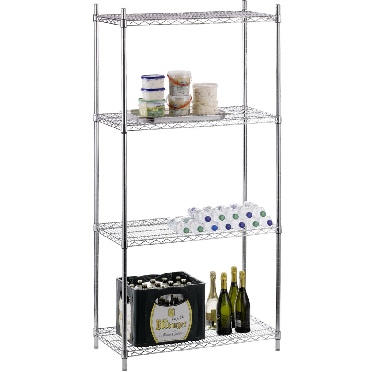 Commercial Stainless Steel Wire Shelving Unit 4 Tier 1200kg Width 900mm Depth 450mm | Ss9045180 A4