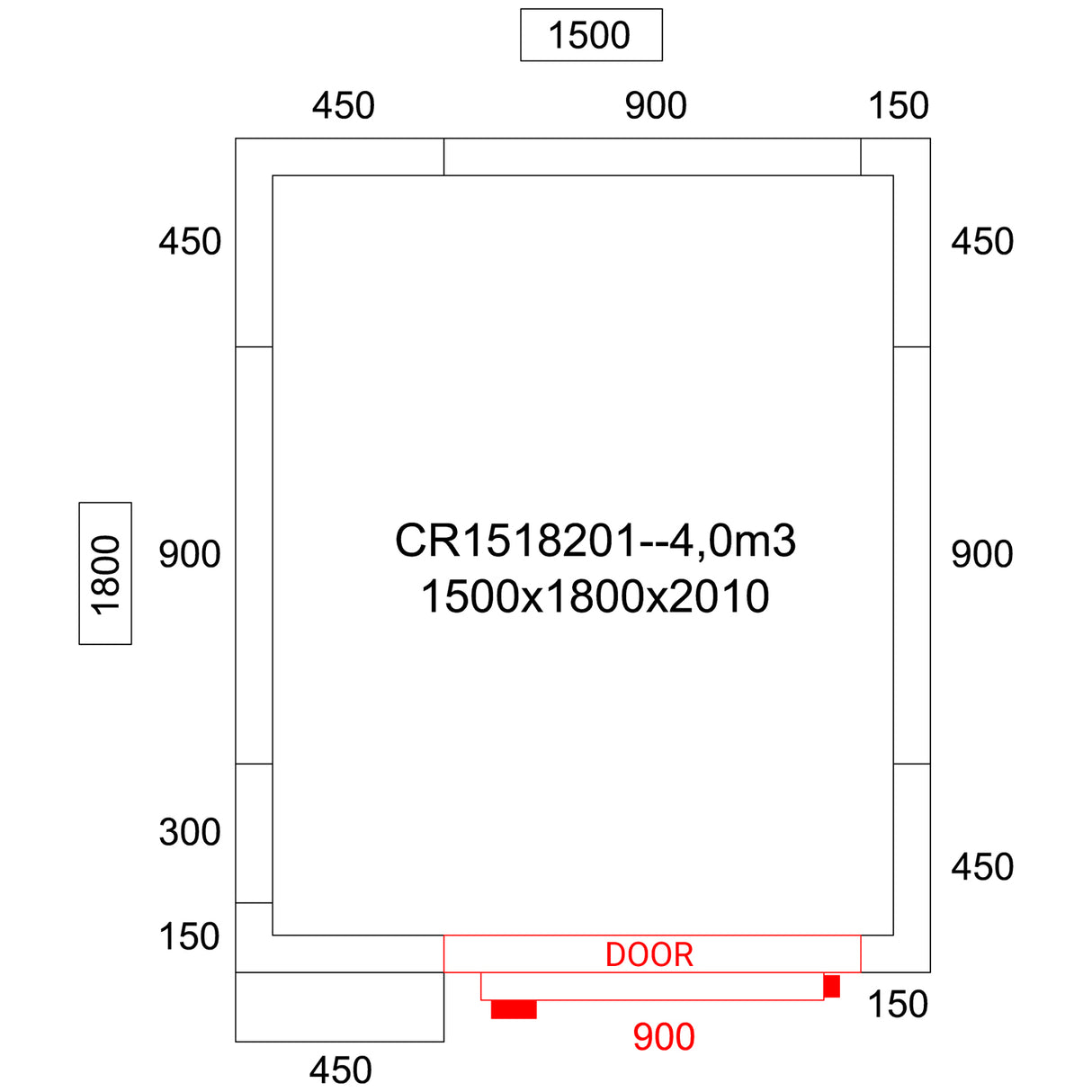 Cold Room With Cooling Unit 1500x1800x2010mm Volume 4.1m3 | Cr1518201