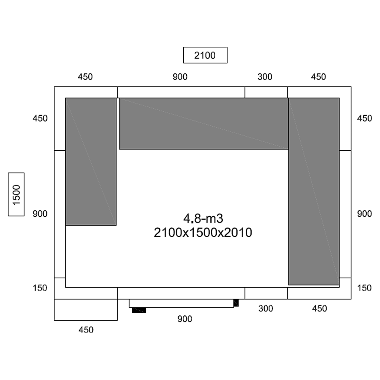 Freezer Room With Freezing Unit 2100x1500x2010mm Volume 4.8m3 |  Fr2115201