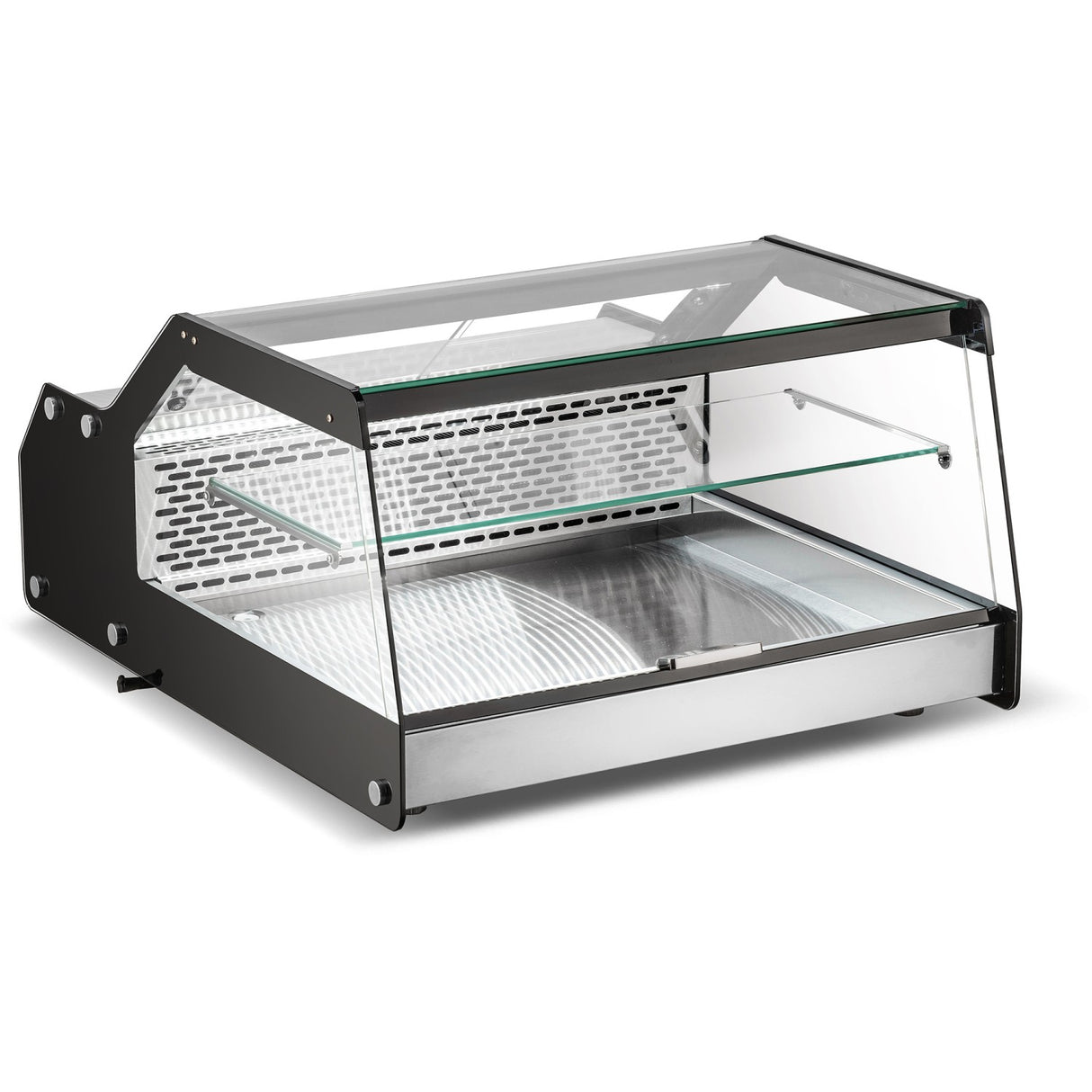 Display Merchandiser Fridge 100 Litres 1 Shelf + 2x Gn1/1 Bottom Shelf Stainless Steel &Amp; Black | Cw128