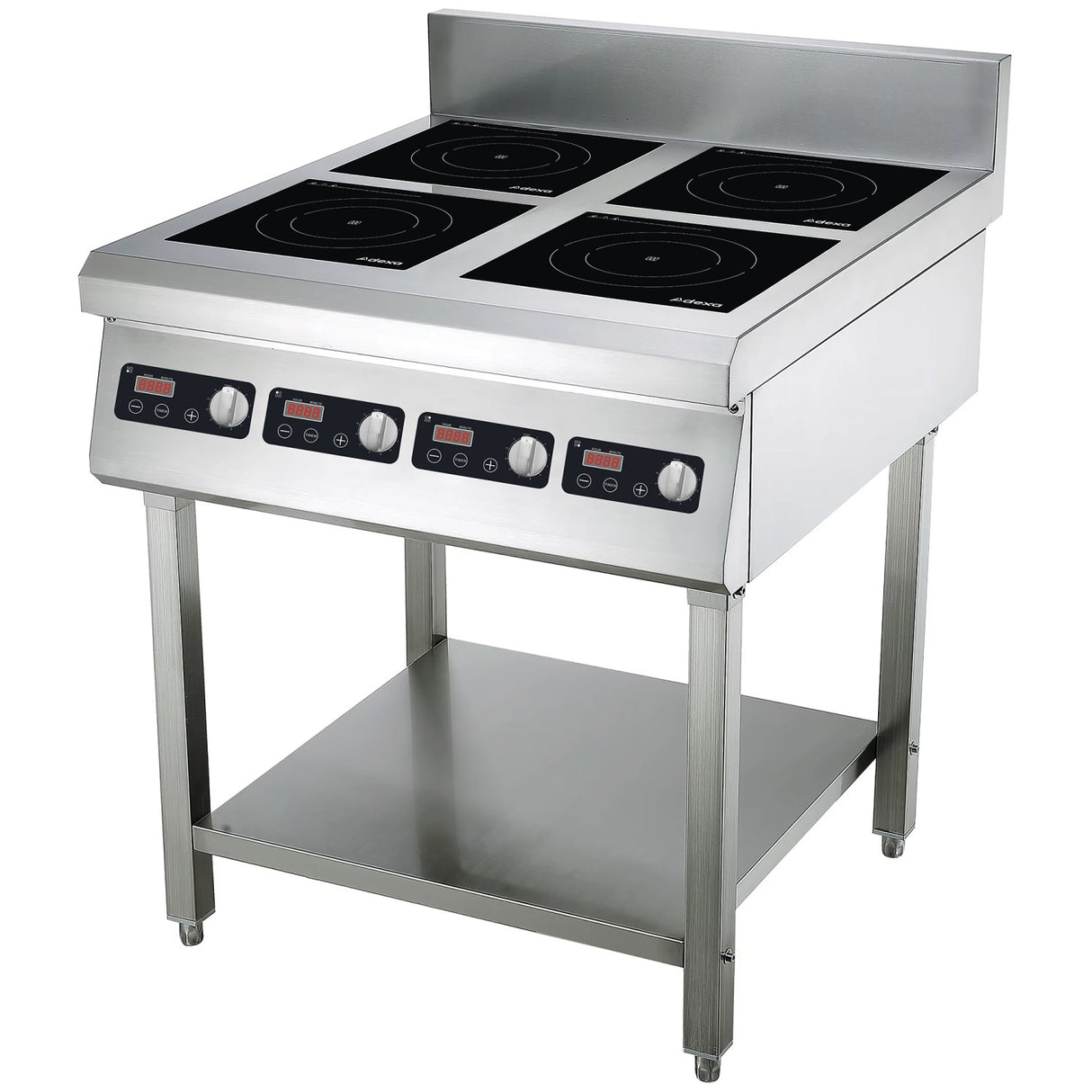 Commercial Freestanding 4 Zone Induction Cooker With Water Baffle &Amp; Undershelf 11.2k W (4 × 2800 W) Knob Control | Cx140 D
