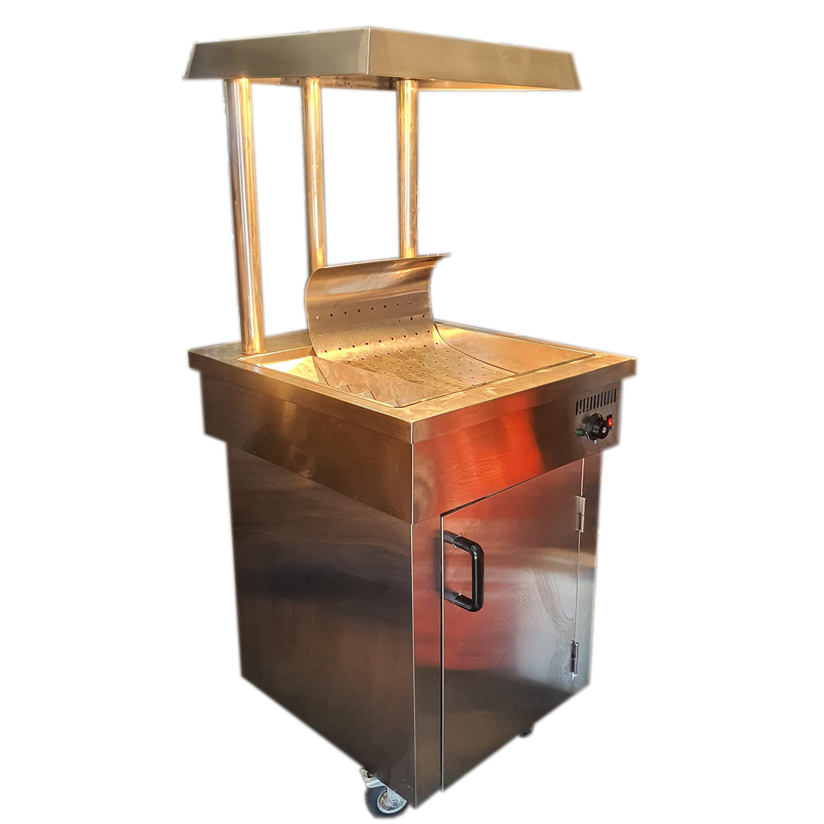 Refurbished Freestanding Chips Scuttle – 64x71x153 cm, 8kg Capacity