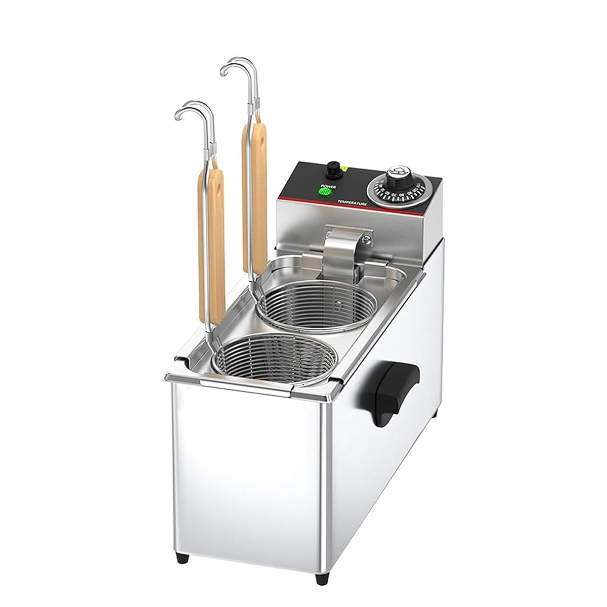 Commercial Electric Pasta Cooker 2 Baskets / Holes Noodle Cooking Machine