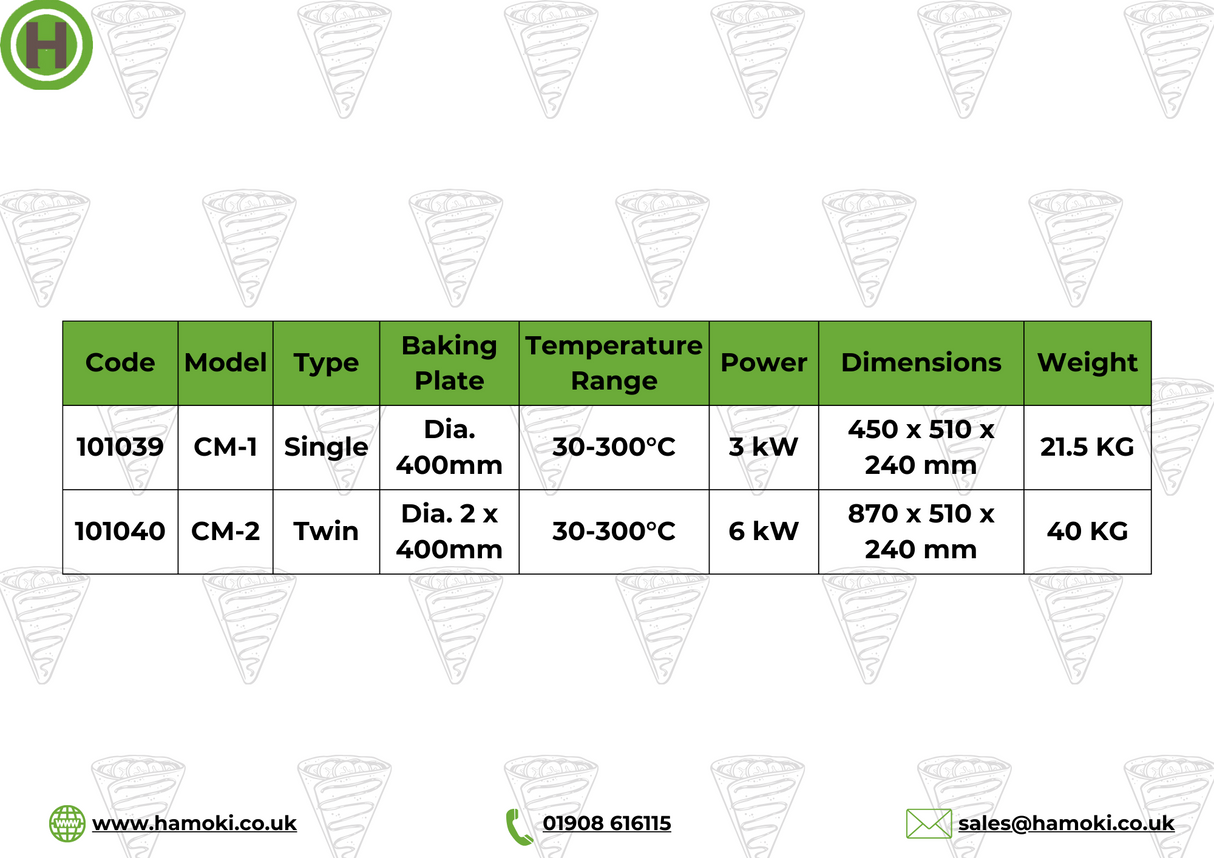 101039 - Crepe Maker 400mm - Single Crepe Tray
