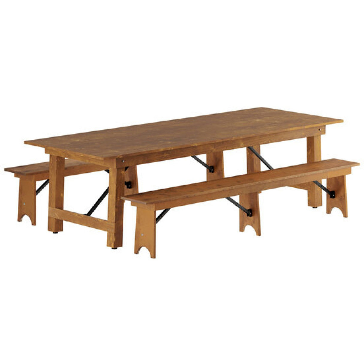 Vineyard Folding Catering Table 9ft Pine Wood 2745x1015x760mm | Dgw003240108