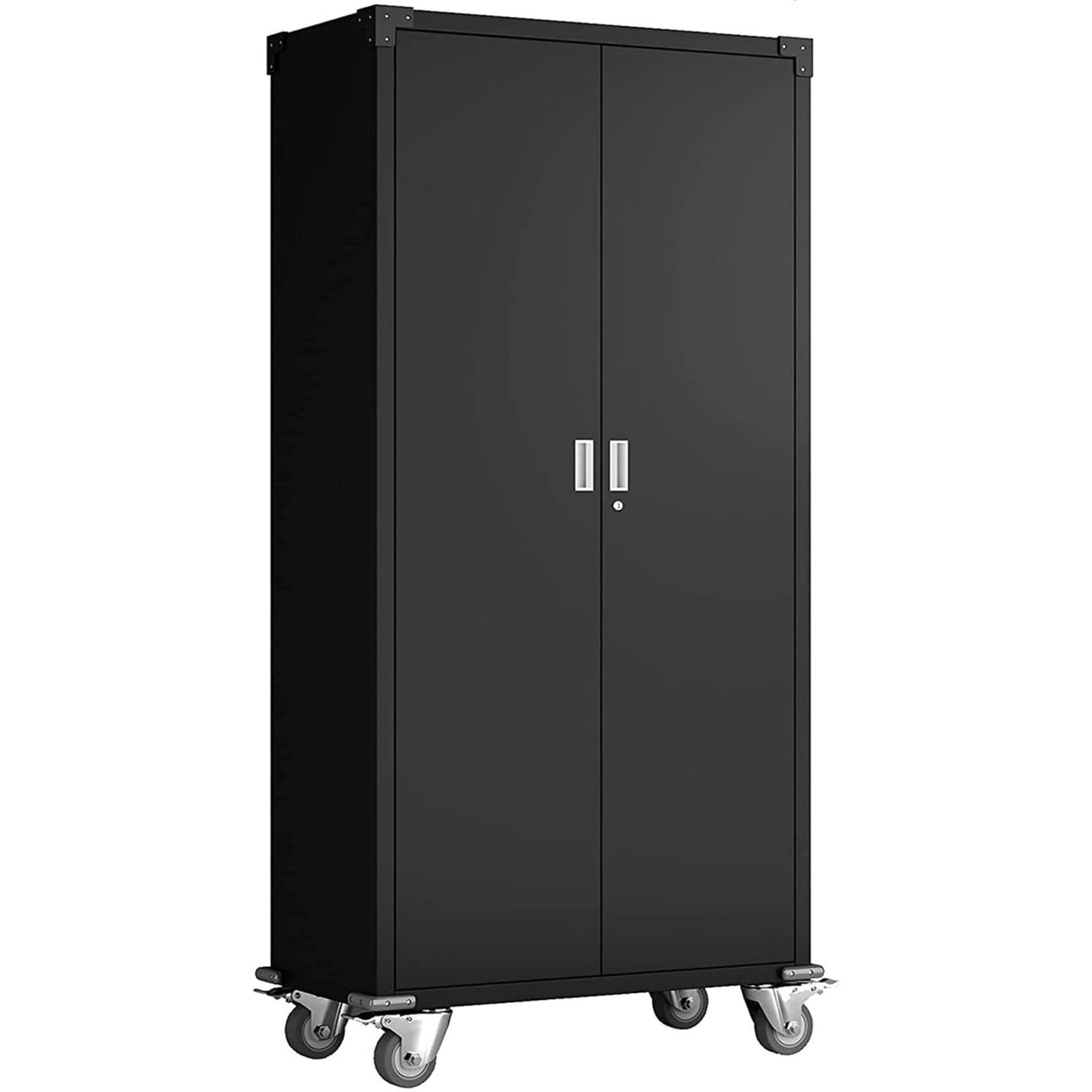 Commercial Storage Cabinet With Wheels Black 900x450x1880mm | Dl17