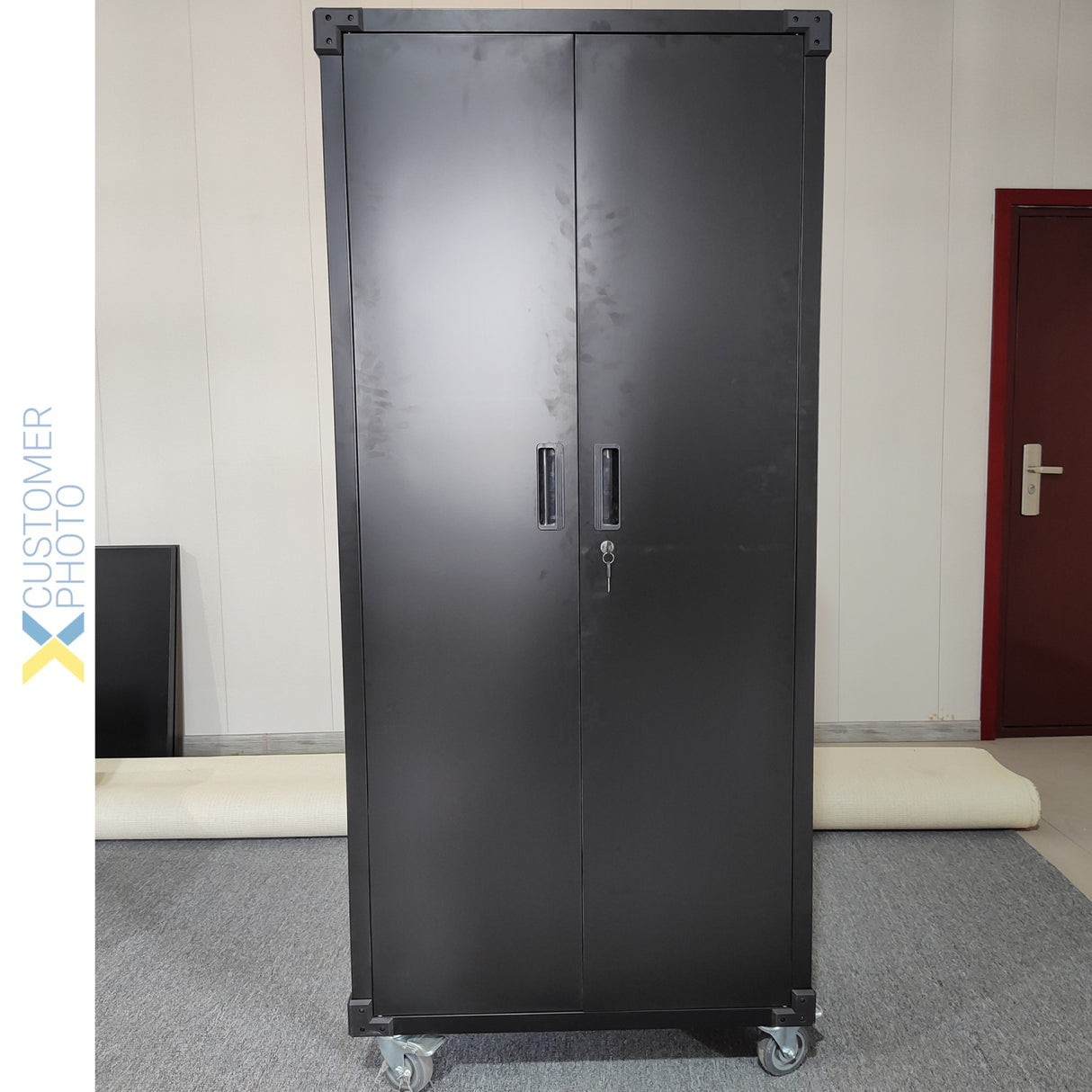 Commercial Storage Cabinet With Wheels Black 800x420x1820mm | Dl18 X