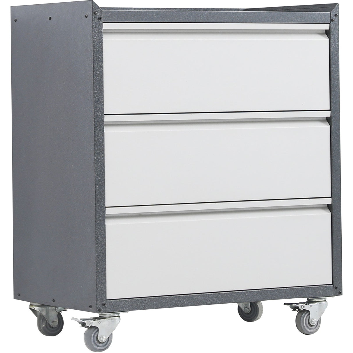 Commercial Storage Cabinet With Wheels 3 Drawers Grey Steel 770x460x900mm | Dl3