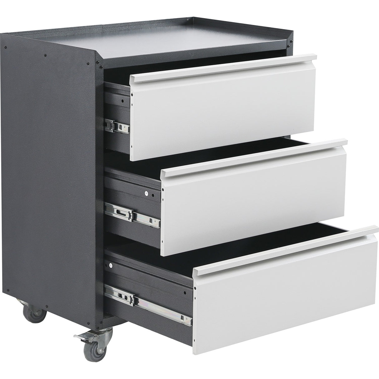 Commercial Storage Cabinet With Wheels 3 Drawers Grey Steel 770x460x900mm | Dl3