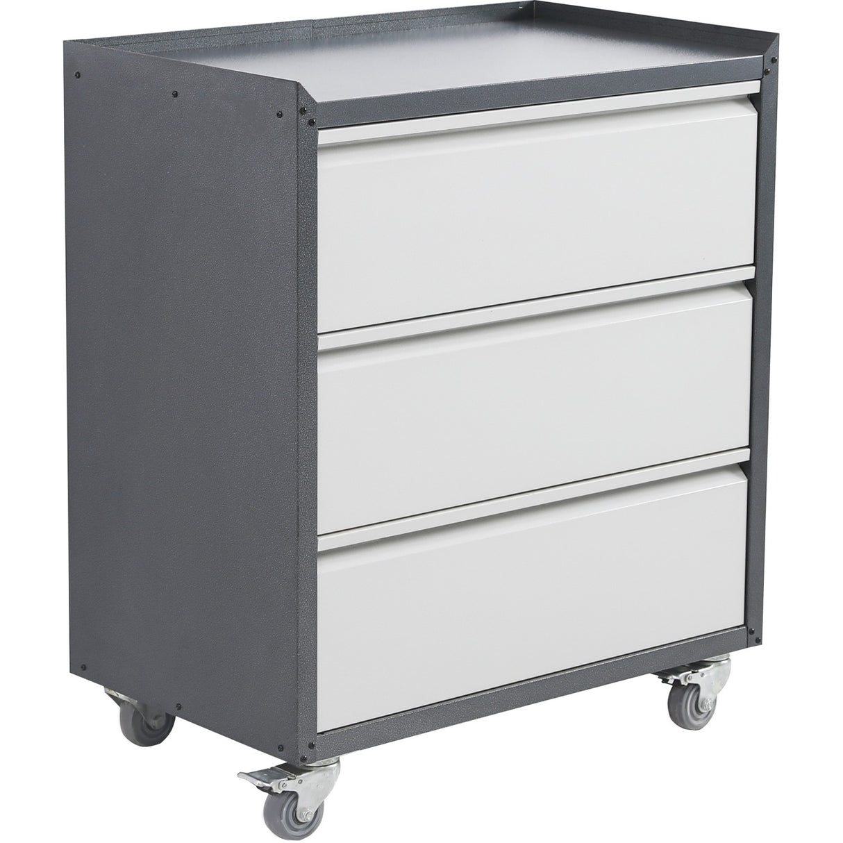 Commercial Storage Cabinet With Wheels 3 Drawers Grey Steel 770x460x900mm | Dl3