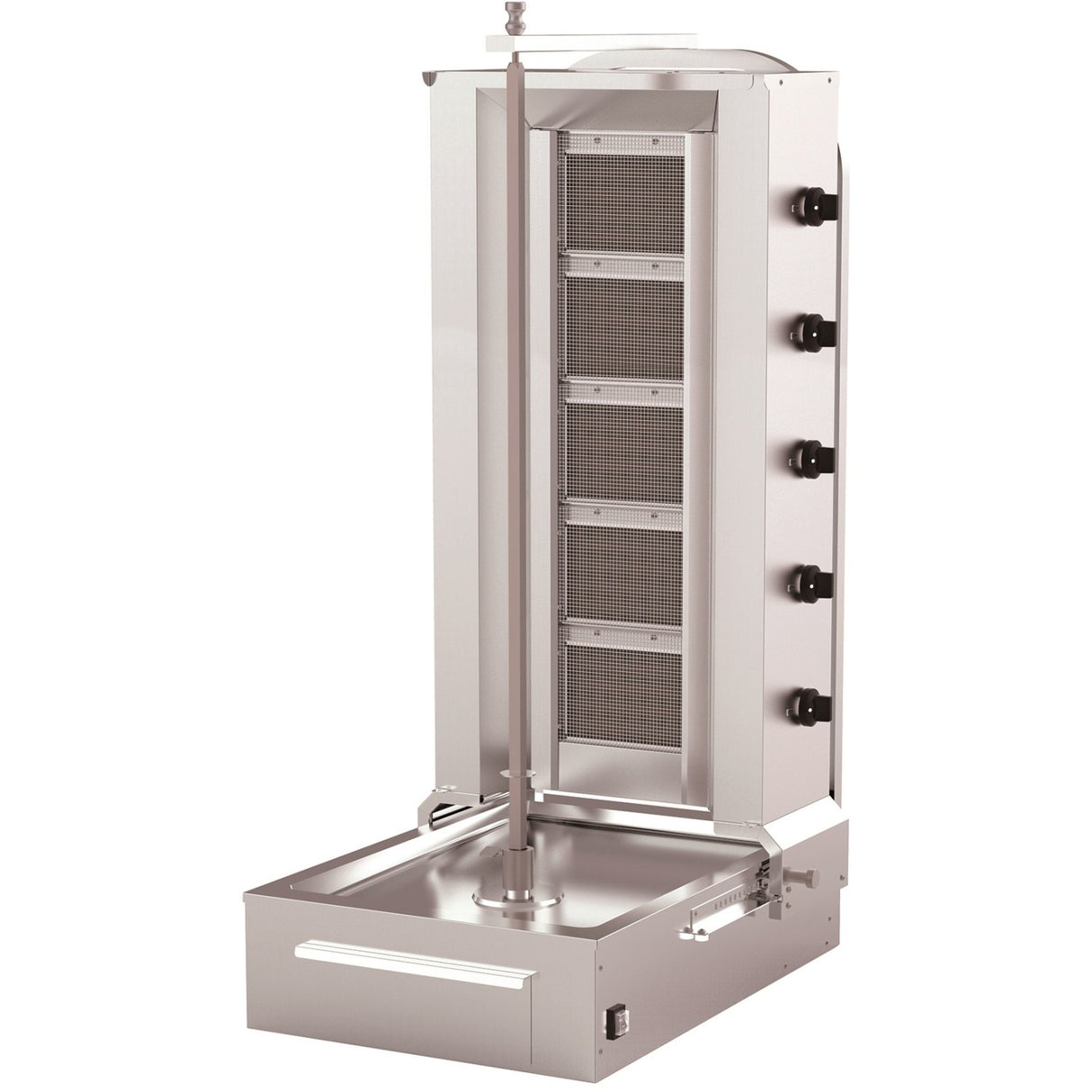 Commercial Gyros/Kebab Grill Gas Bottom Motor Capacity 75kg 5 Burners 15k W | Dn152