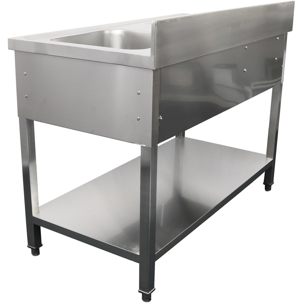 Commercial Sink Stainless Steel 1200x600x950mm 1 Bowl To The Right 1 Drawer Splashback | Dsa120601 Dr