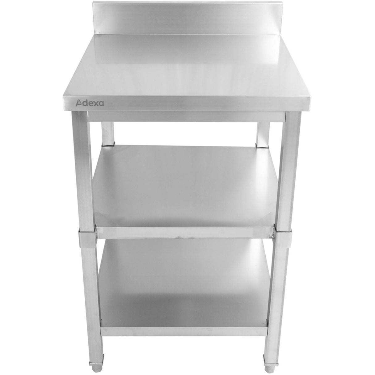 Commercial Work Table Stainless Steel 3 Tiers Backsplash Square Legs 2200x600x900mm | Dw3 T22060 B