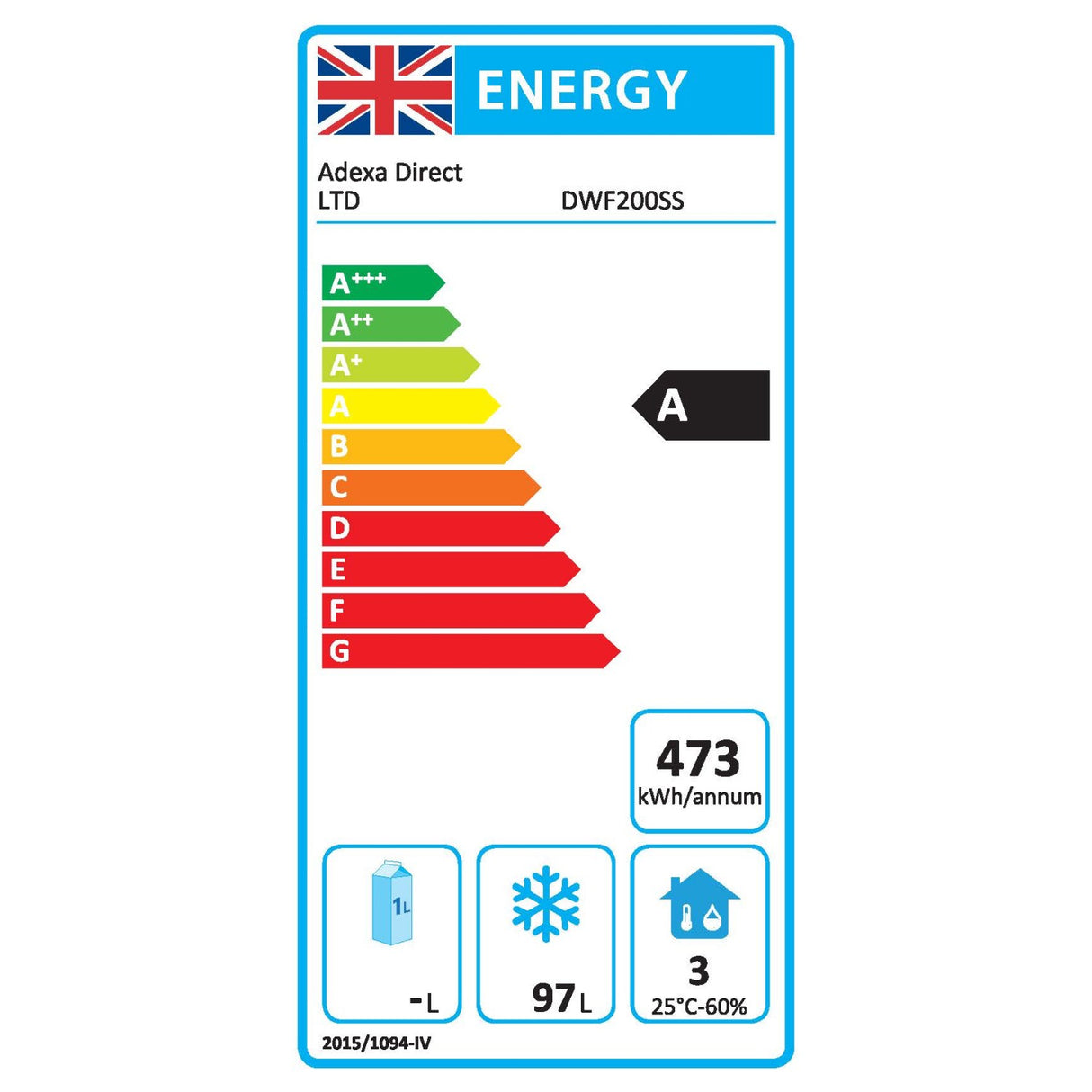 200lt Commercial Freezer Undercounter Stainless Steel Single Door | Dwf200 Ss