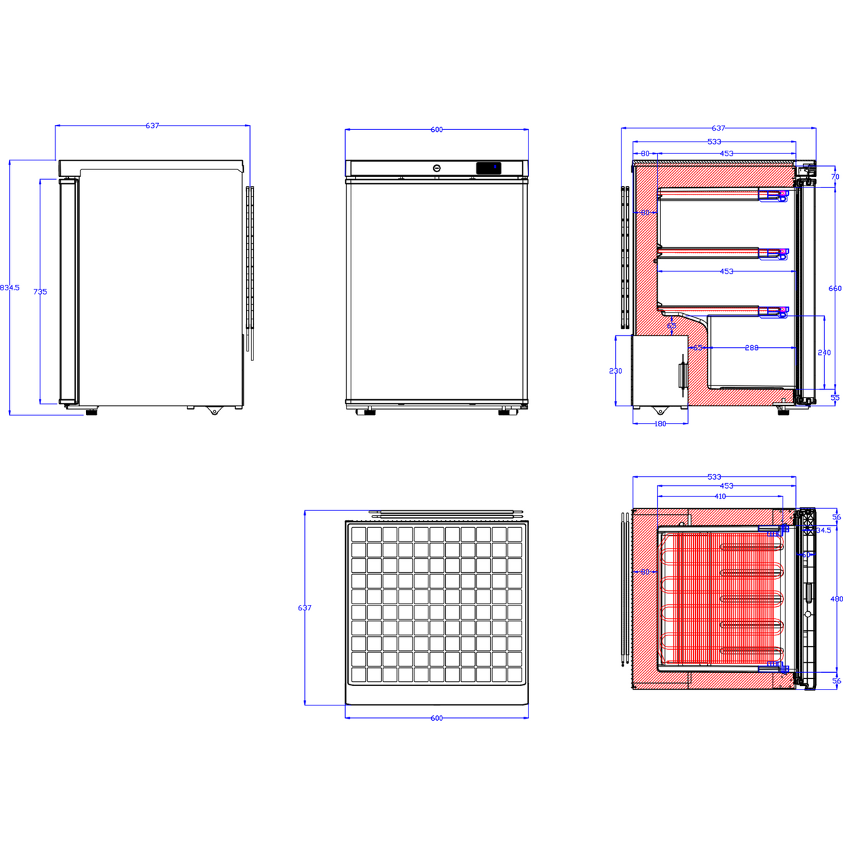 200lt Commercial Freezer Undercounter Black Single Door | Dwf200 B
