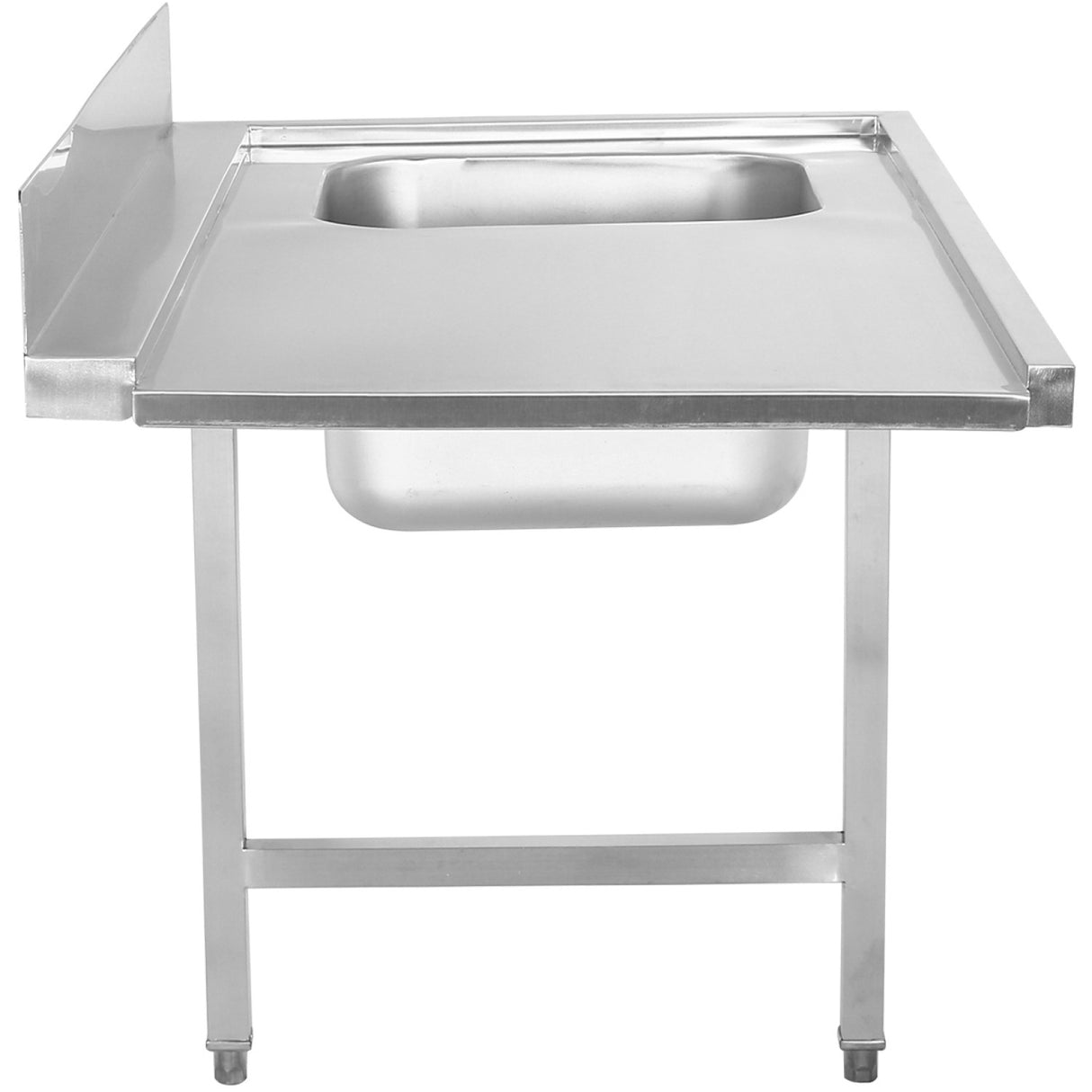 Loading Table Right Side 1200x650x850mm With Sink With Splashback Stainless Steel | Dwita1265 R