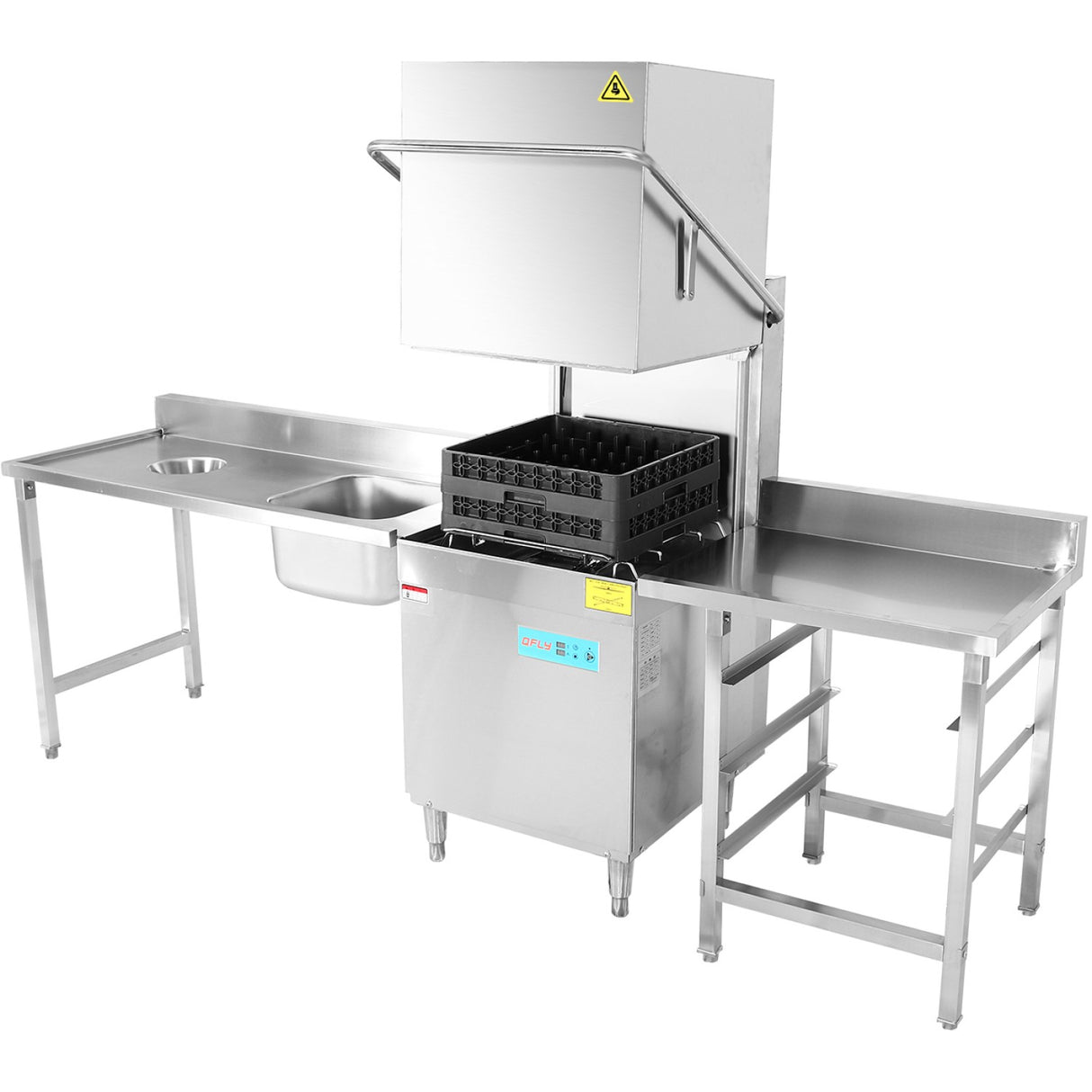 Loading Table Right Side 1400x650x850mm With Sink With Waste Hole With Splashback Stainless Steel | Dwitc1465 L