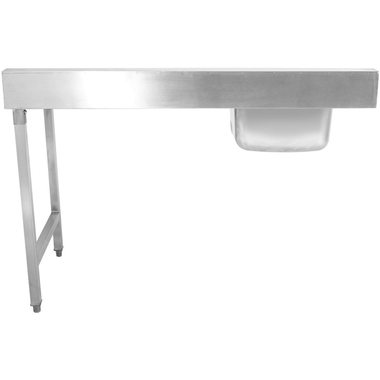 Loading Table Right Side 1400x650x850mm With Sink With Waste Hole With Splashback Stainless Steel | Dwitc1465 L