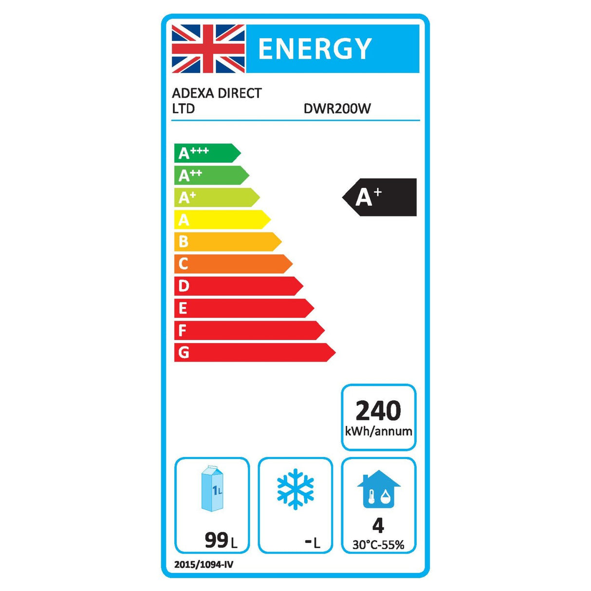 200lt Commercial Refrigerator Undercounter Single Door White | Dwr200 W