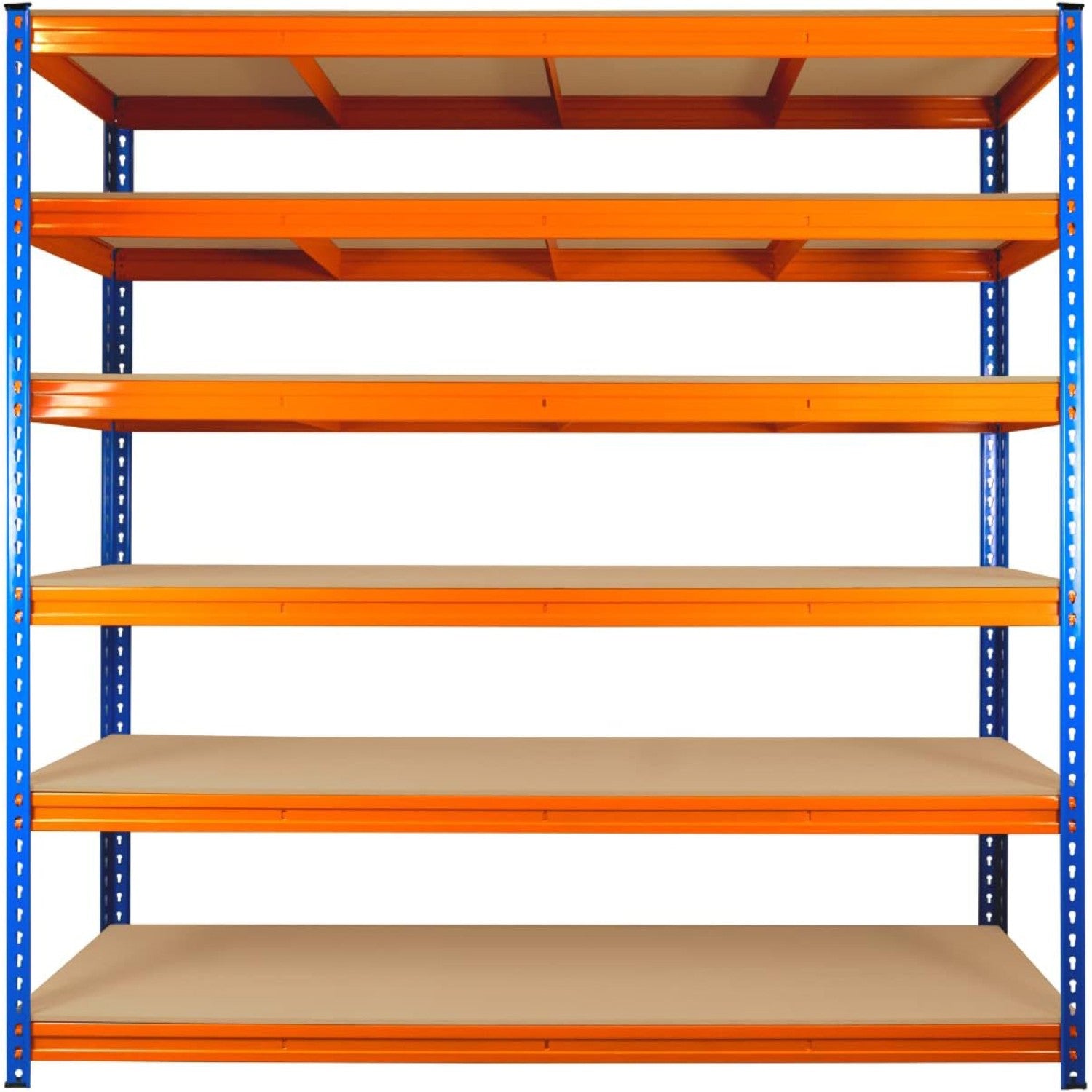 Industrial Shelving Unit Heavy Duty 1500x600x1980mm 6 Shelves 340 Kg/Shelf Powder Coated Steel | Dx1500600