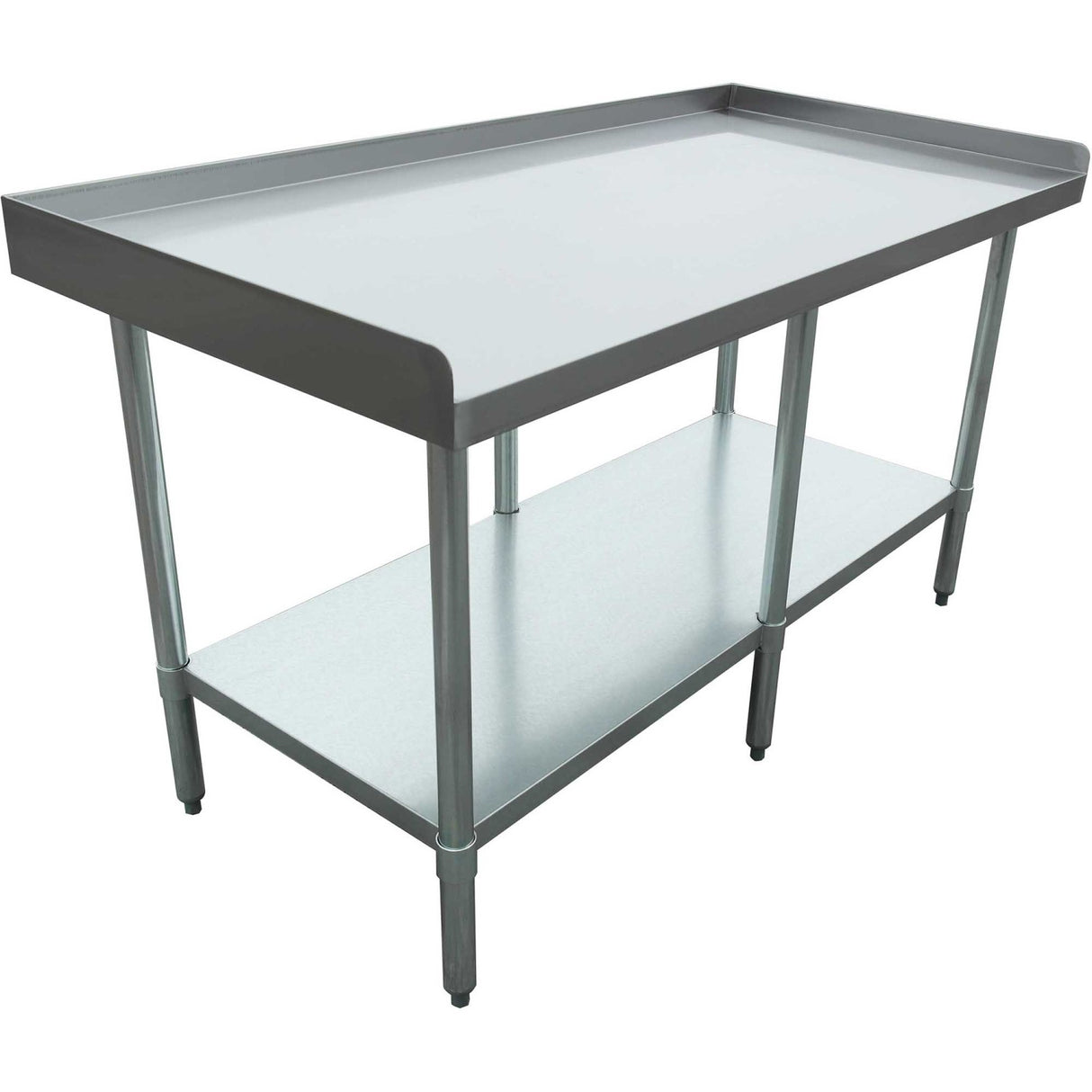 Commercial Equipment Stand / Low Height Table Stainless Steel Bottom Shelf 3 Side Upstand 1800x600x600mm | Ees2472