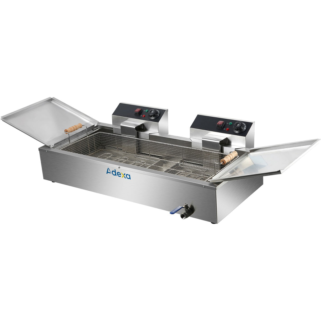 Commercial Fryer Single Tank Dual Zone Electric 26 Litre 7.8k W Countertop Drainage Tap | Ef26 L