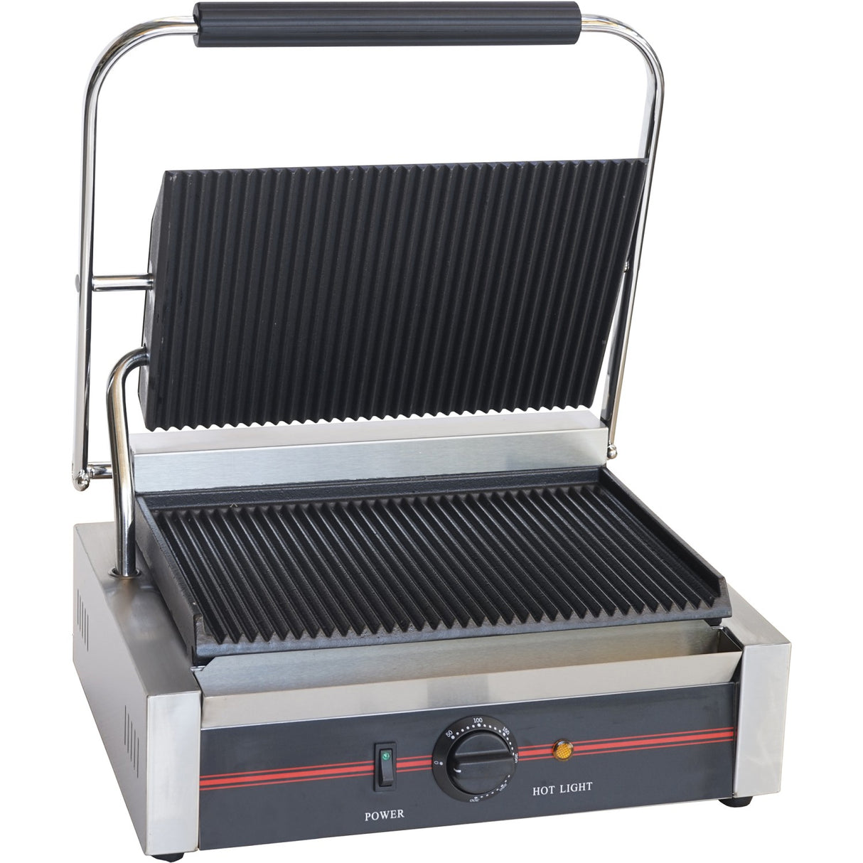 Heavy Duty Large Panini Contact Grill 2.2k W Ribbed | Eg02 A