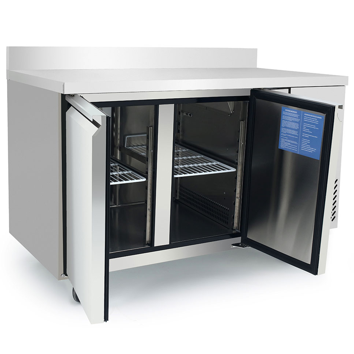 2 Door Counter Freezer – with 100mm Splash Back