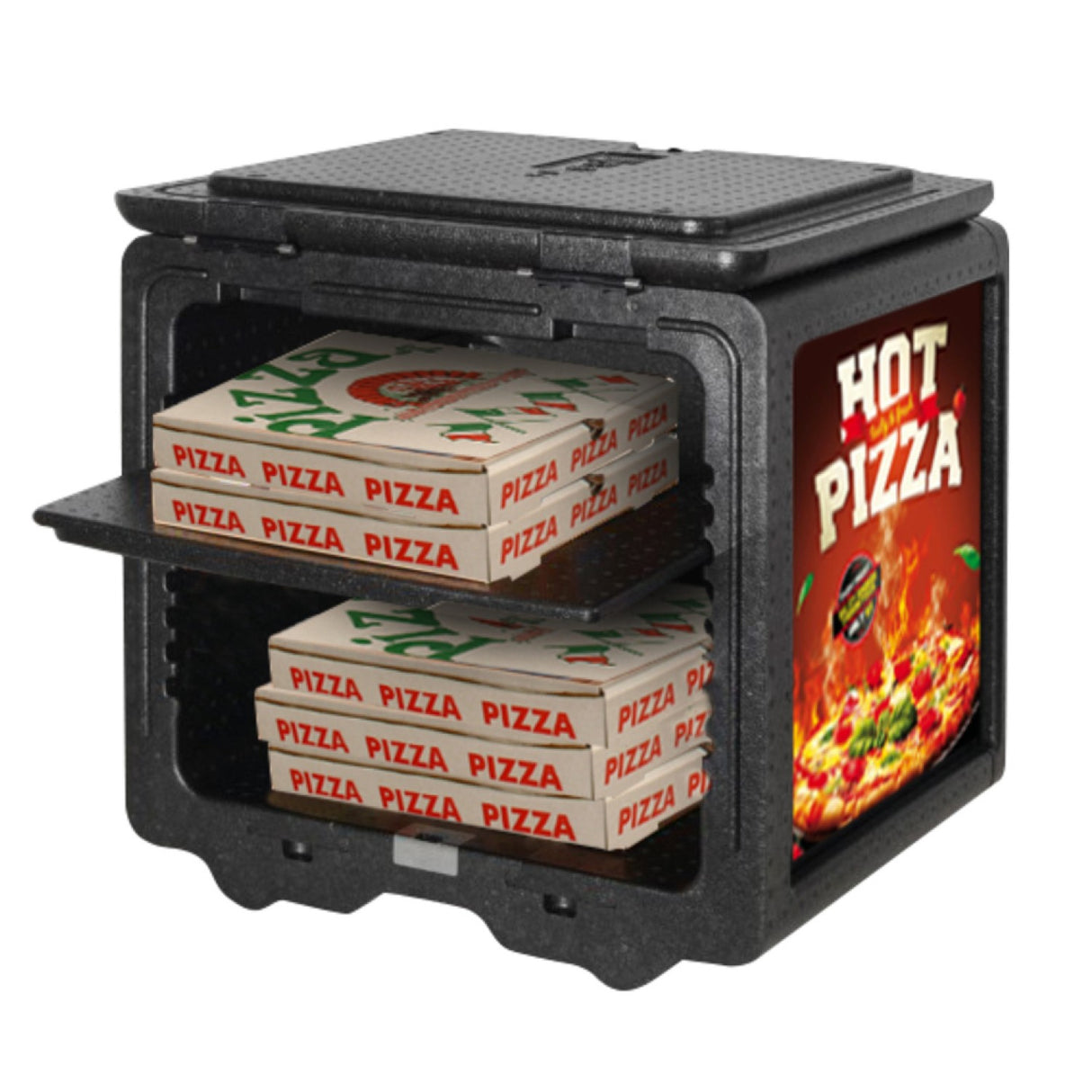 Front Loaded Pizza Box Transporter With Label Area | Eppmbp
