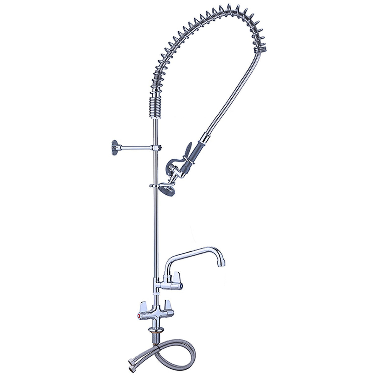 Pre Rinse Spray Unit With Swing Faucet Deck Mount Double Inlet Height 1000mm Stainless Steel | Eq2801 A12