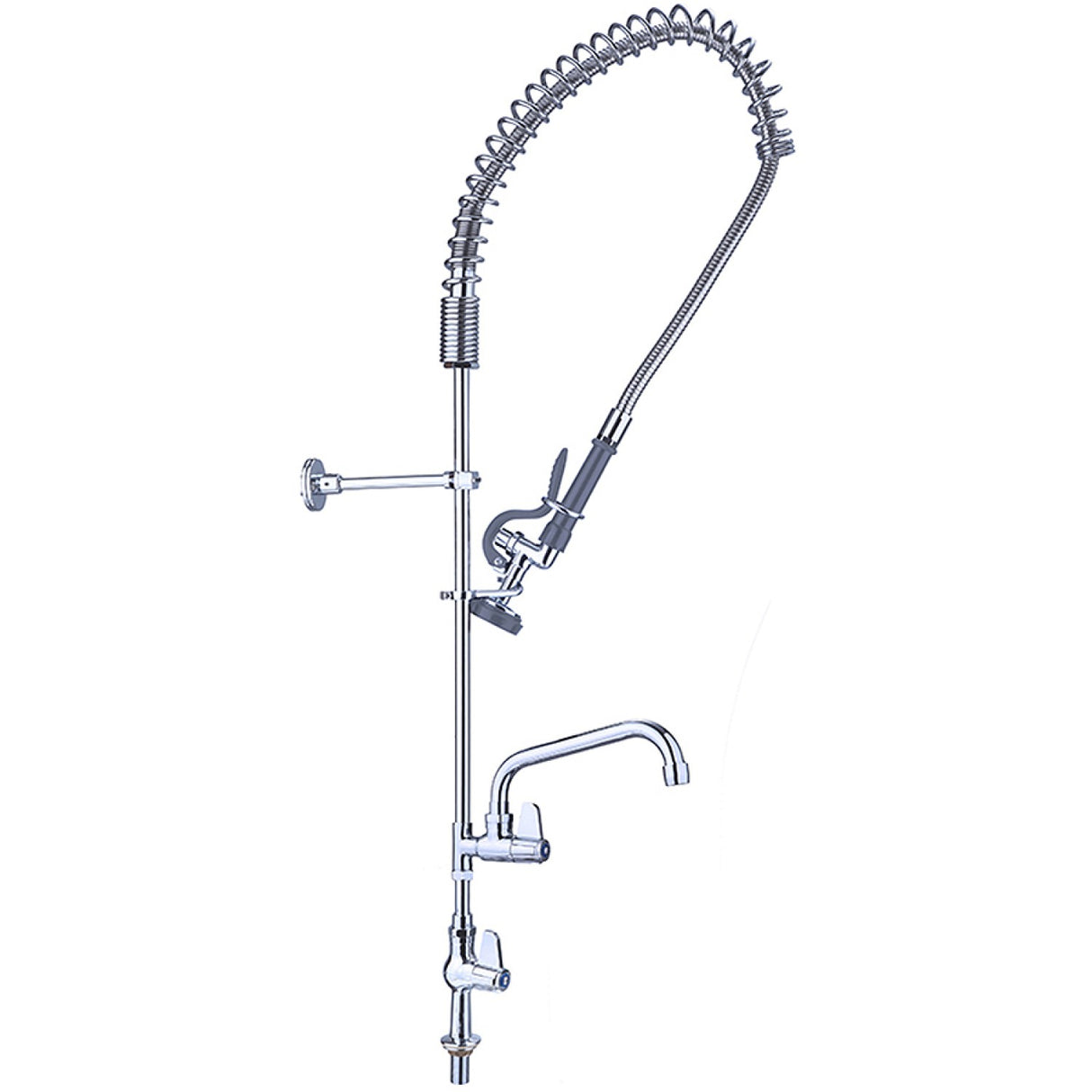 Pre Rinse Spray Unit With Swing Faucet Deck Mount Single Inlet Height 1000mm Stainless Steel | Eq2803 A12