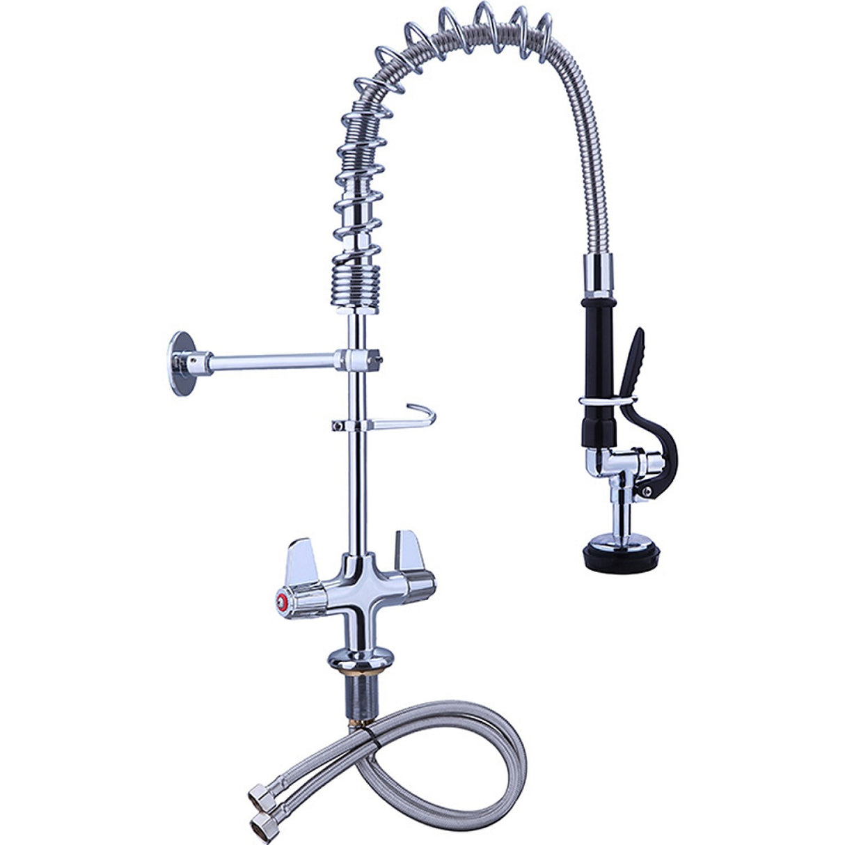 Pre Rinse Spray Unit Deck Mount Double Inlet Height 600mm Stainless Steel | Eq7801 A