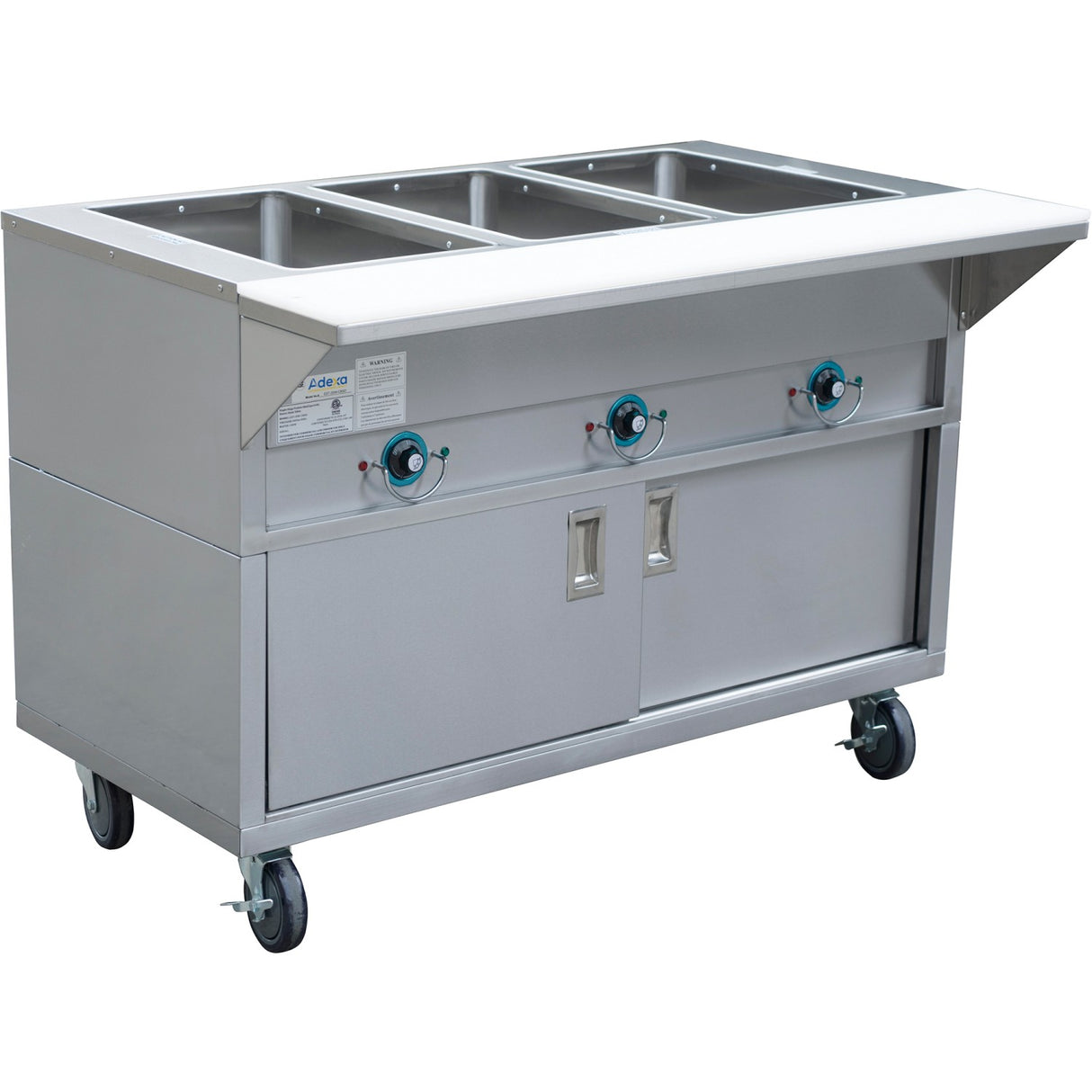 Mobile Bain Marie With Cupboard 3x Gn1/1 |  Est3 Swcbsd