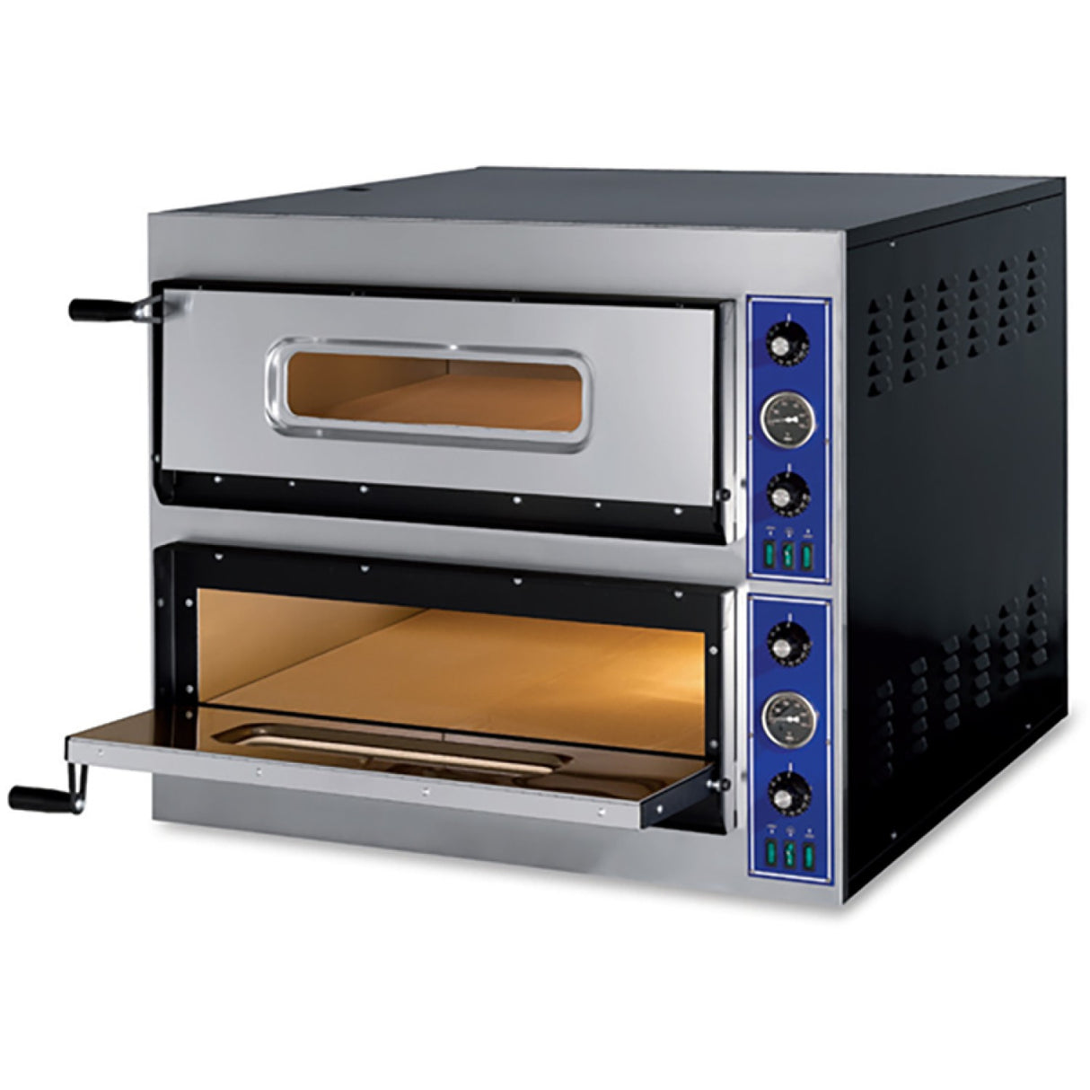 Italian Electric Pizza Oven Thermometer 2 Chambers 660x990mm Capacity 6+6 Pizzas At 13&Quot; 400 V | Xts Estart66