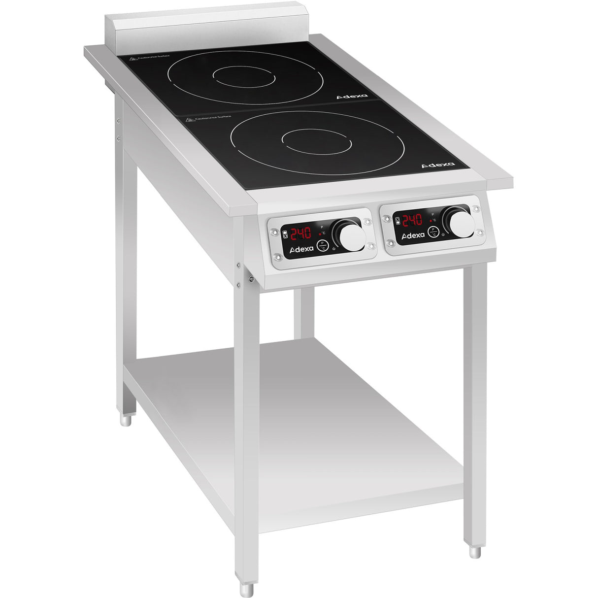 Commercial Double Induction Hob With Undershelf 2 X 3500 W 432x700x911mm | Ew350 C2