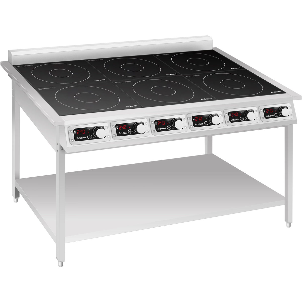 Commercial 6 Zone Induction Hob With Undershelf 6 X 3500 W 1153x700x911mm | Ew350 H6