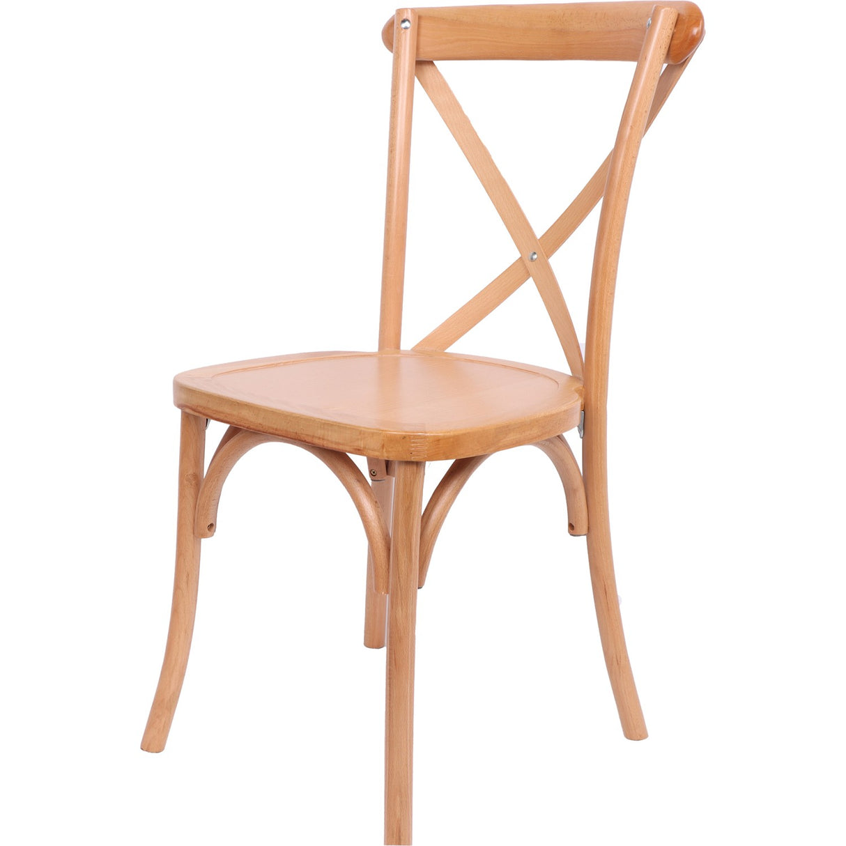Beech Wood Cross Back Dining Chair With Wooden Seat | F1011 Bw
