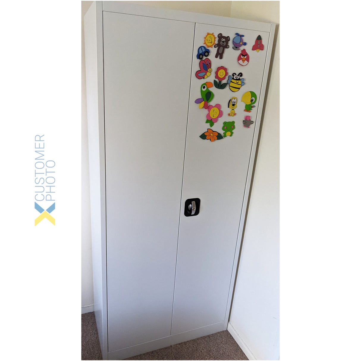 Commercial Steel Grey/White Storage Cupboard With 4 Shelves And Lock 800x400x1800mm | Fca18 White