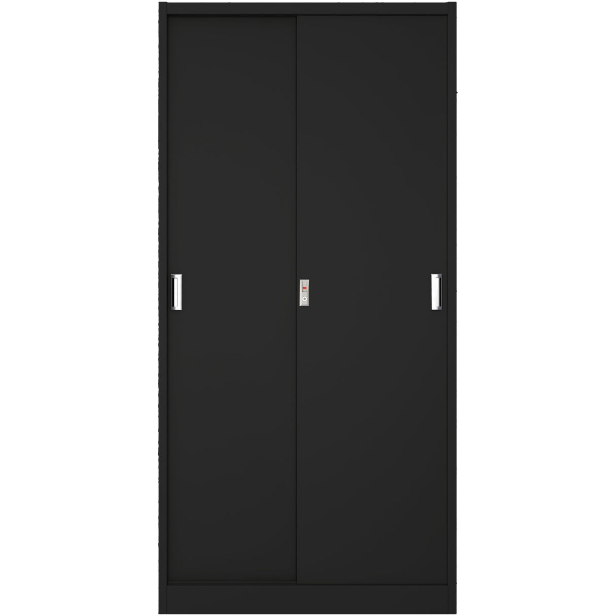 Commercial Sliding Door Steel Black Storage Cupboard With 4 Shelves And Lock 900x400x1850mm | Fcc18 Black