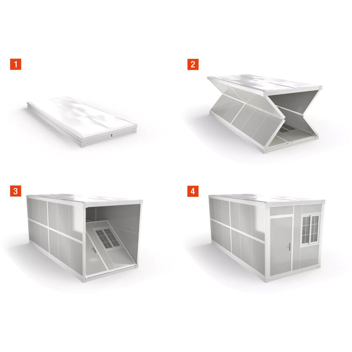 Folding Container Prefab Warehouse Office Fireproof &Amp; Insulated With Electrical System 5800x2500x2390mm 1100kg | Fch