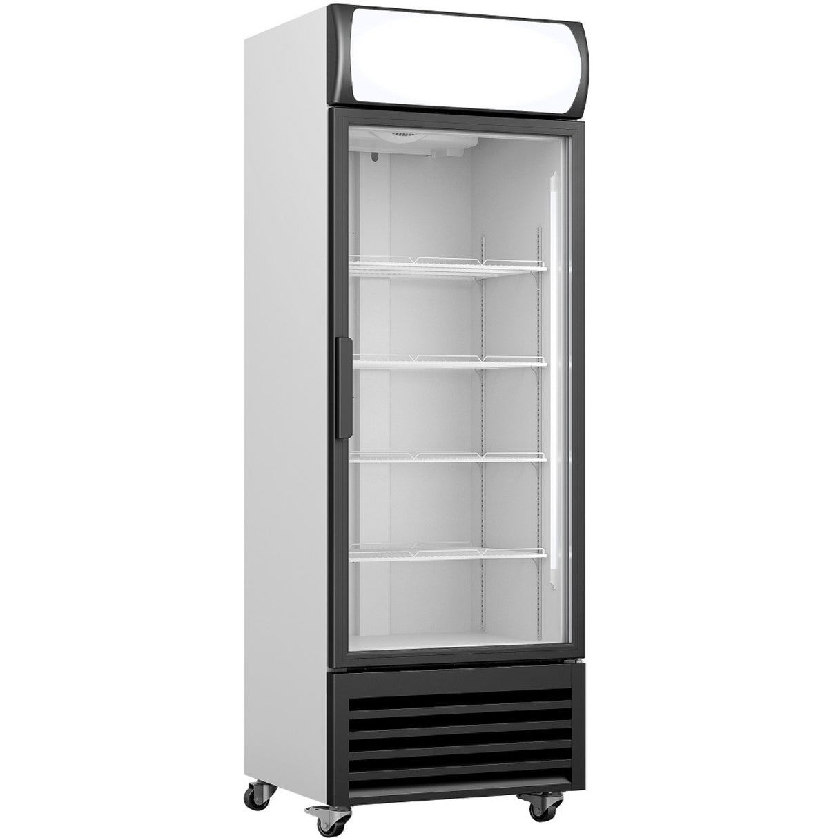 Commercial Display Refrigerator With Glass Door &Amp; Canopy 530 Litres Black | Fcld70 D