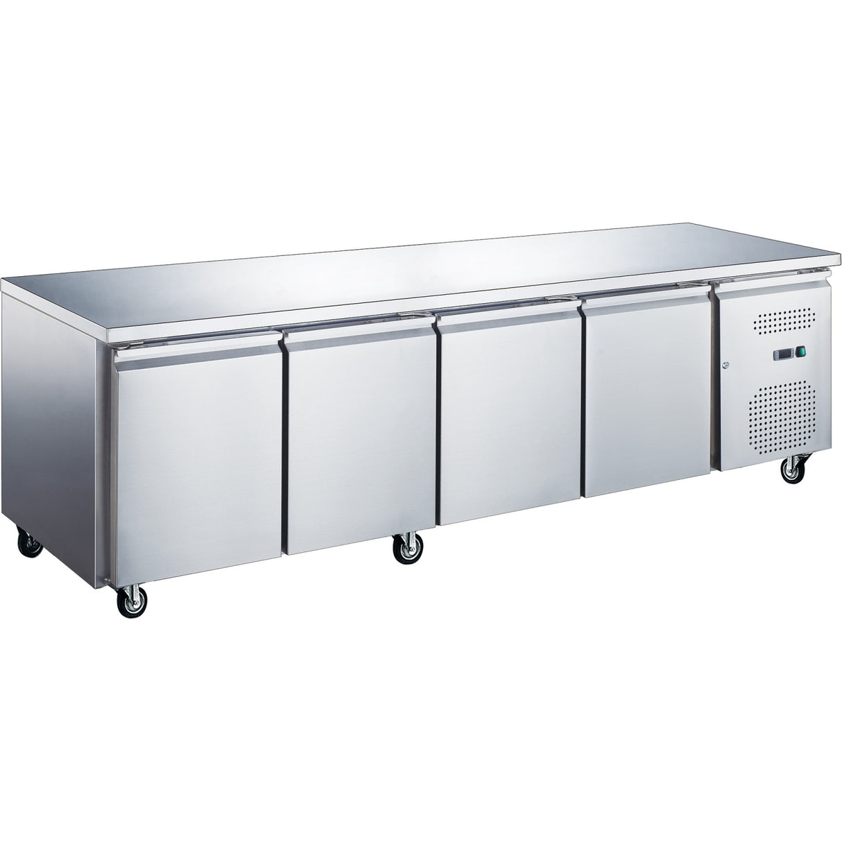Professional Low Refrigerated Counter / Chef Base 4 Doors 2230x700x650mm | Base41