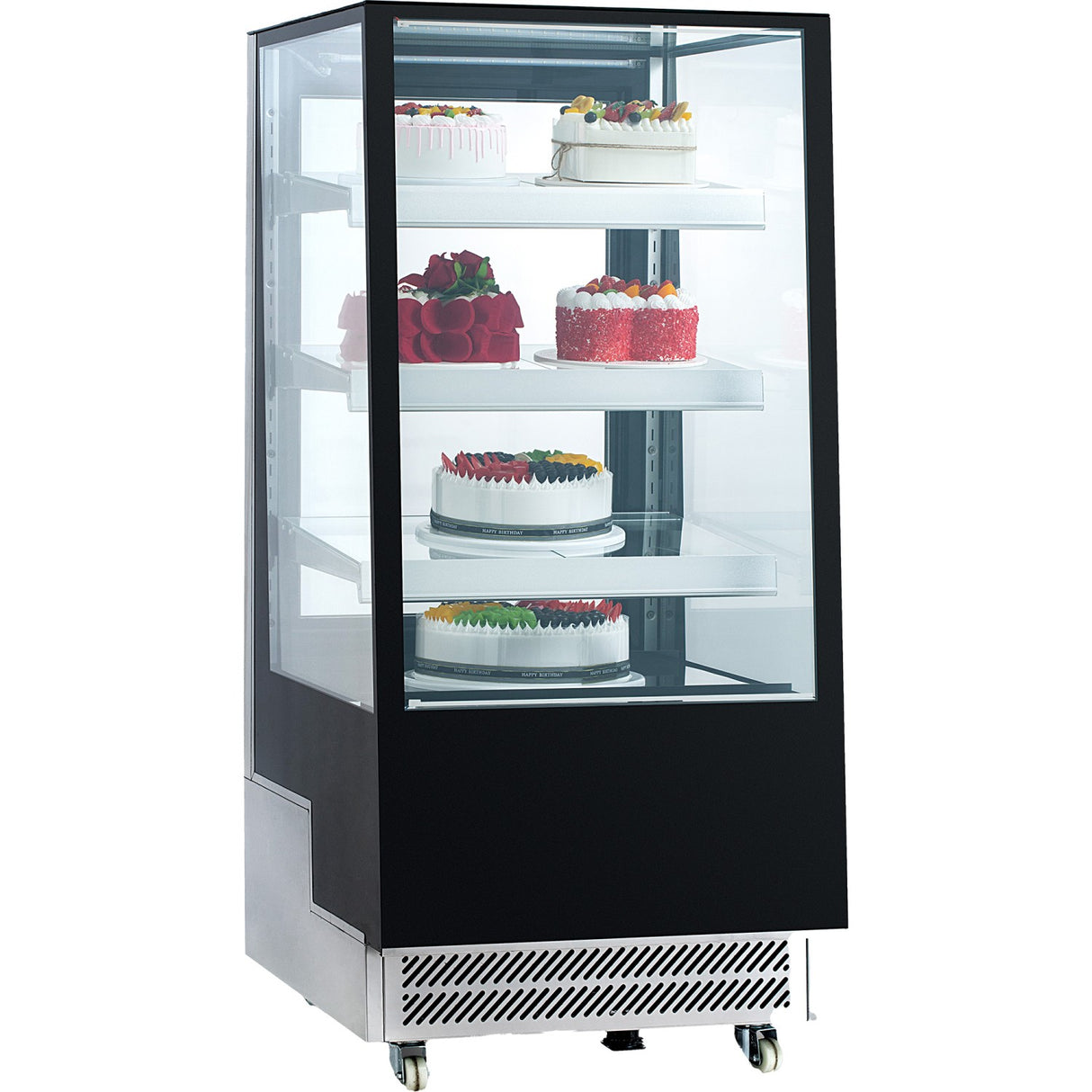 Display Merchandiser Fridge 350 Litres 3 Shelves Black &Amp; Stainless Steel | Ft300 L