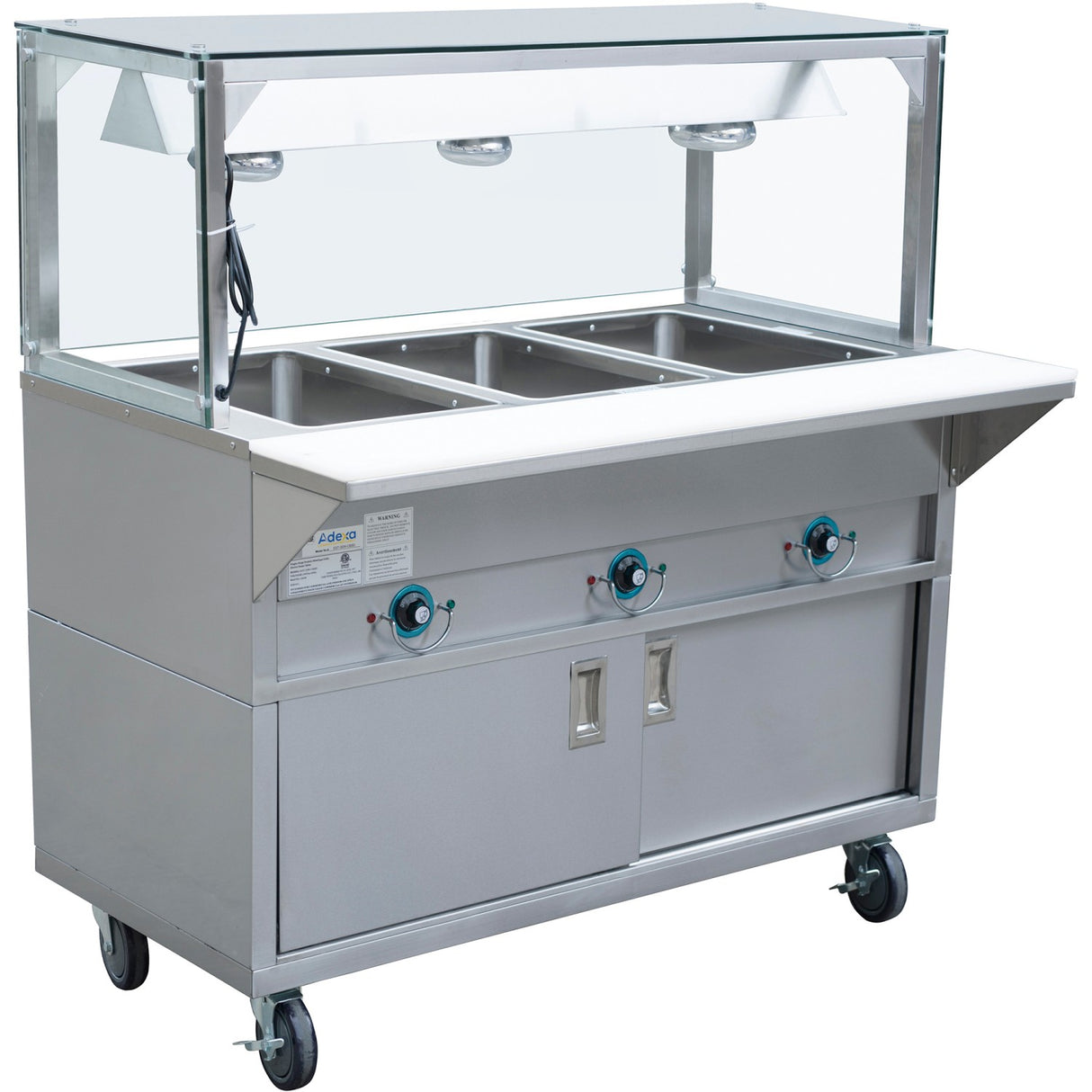 Mobile Bainmarie With Cupboard &Amp; Heated Overshelf 3x Gn1/1 | Est3 Swcbsd Ftgsg1948