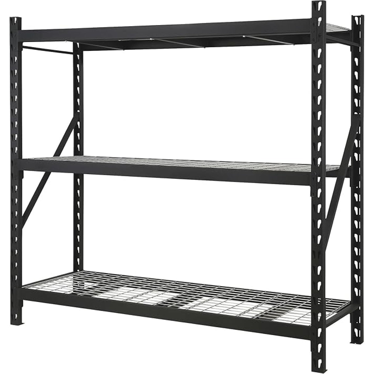 Industrial Heavy Duty Shelving Unit Powder Coated Steel 1960x610x1830mm 3 Shelves Black | Fuji405