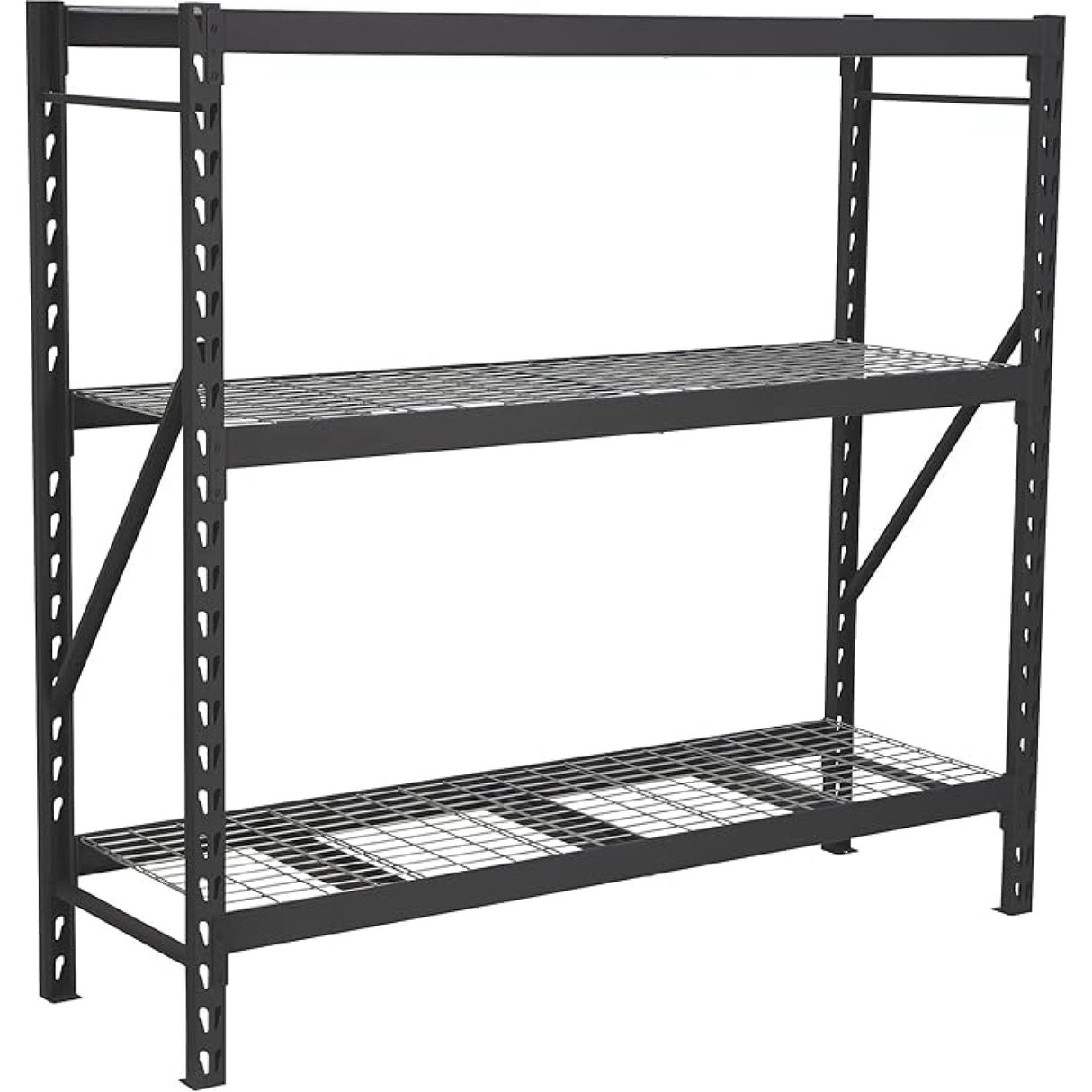 Industrial Heavy Duty Shelving Unit Powder Coated Steel 1960x610x1830mm 3 Shelves Black | Fuji405