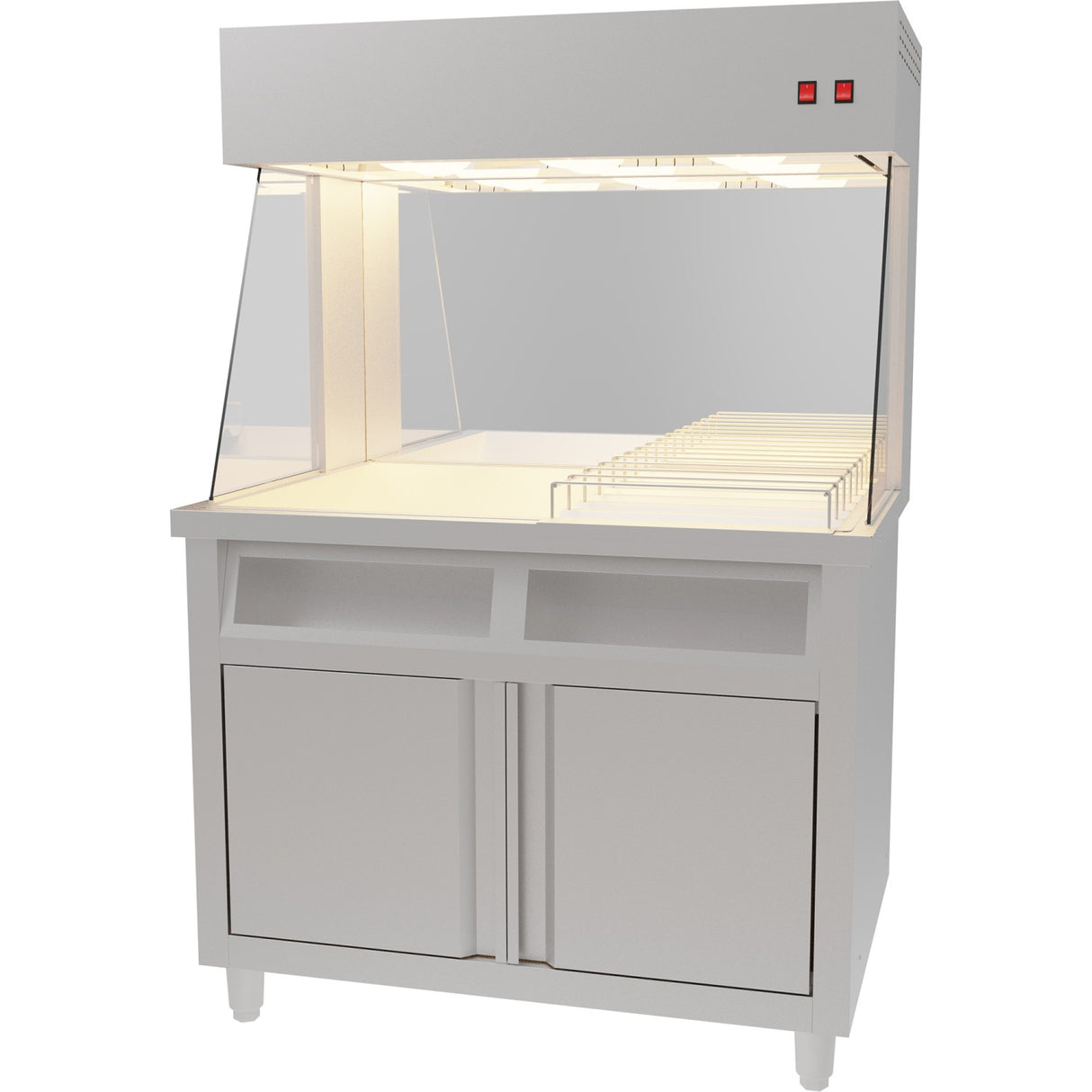 Commercial Electric Chip Scuttle &Amp; Warming Station With Cupboard 1000x700x1500mm | Fw1000