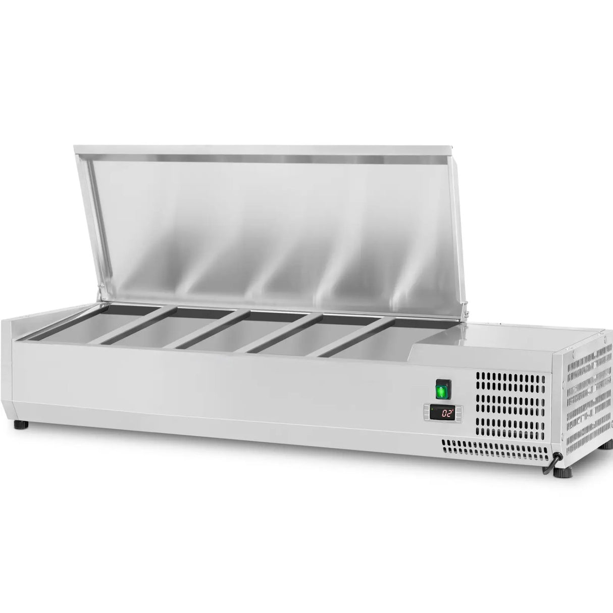 Refrigerated Servery Prep Top 1400mm 6x Gn1/3 Depth 380mm Stainless Steel Lid | Ga514