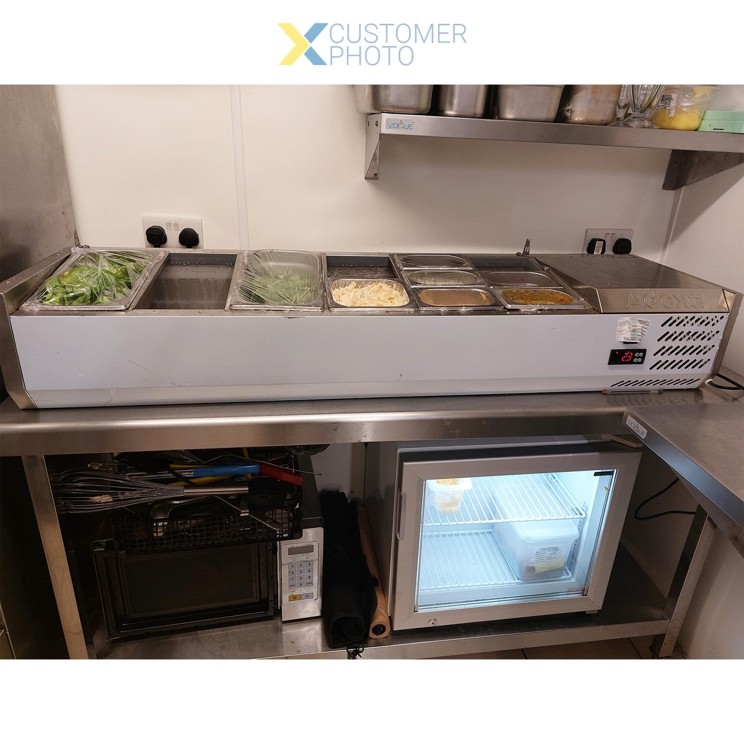 Refrigerated Servery Prep Top 1400mm 6x Gn1/3 Depth 380mm Stainless Steel Lid | Vrx1400/380 Ss